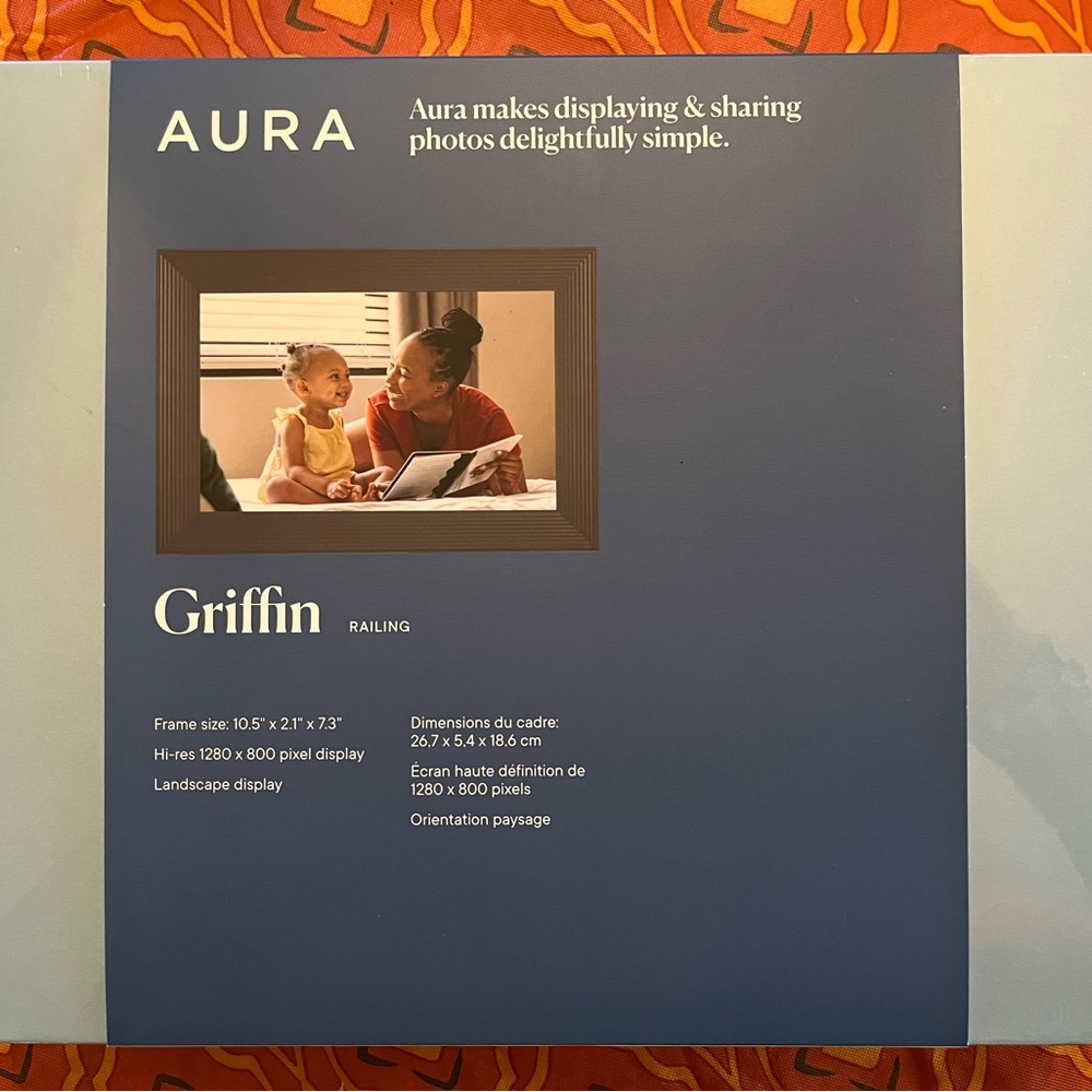 Aura Griffin Railing 10.5x 2.1x 7.3 digital picture frame